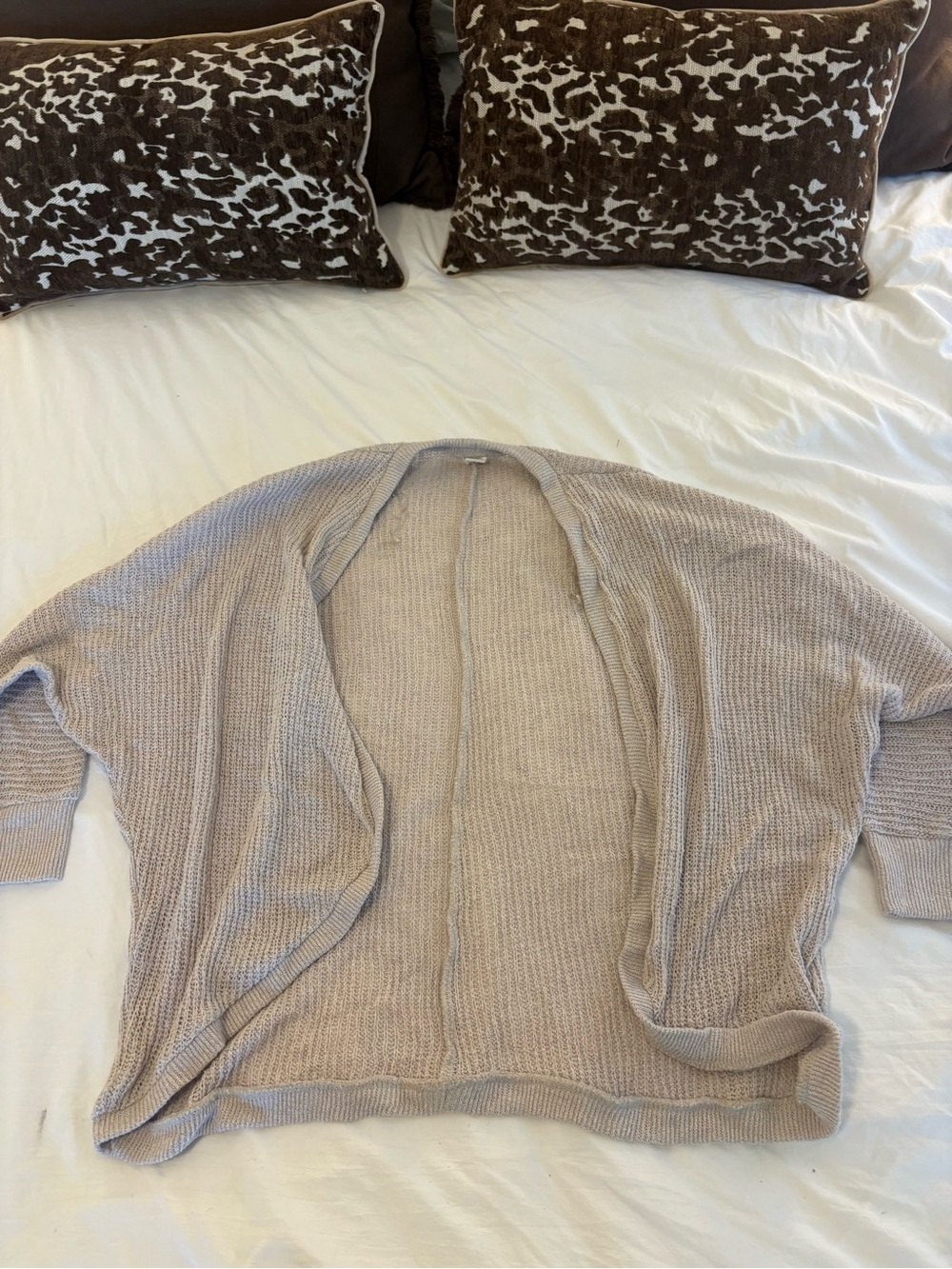 Aeropostale Light Beige Open-Front Knit Cardigan